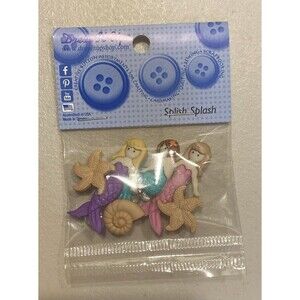 Splish Splash/Mermaid & Dolphin  w Shells Buttons /Jesse James~Dress It Up #B002
